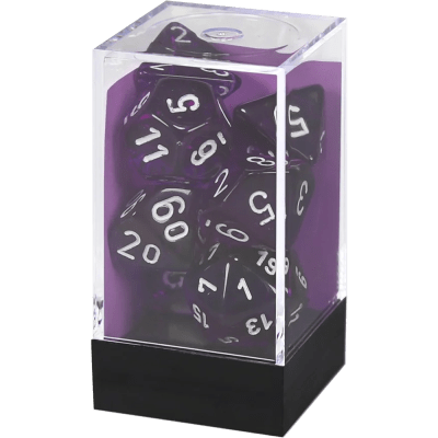 Chessex Die Rol Set Translucent (Purple/white)1