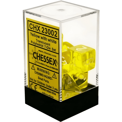 Chessex Die Rol Set Translucent (Yellow/white)1