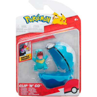 Figura Jazwarez Pokémon Clip 'n' Go: Totodile + Dive Ball1