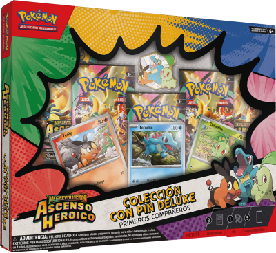 Colección con Pin Deluxe Primeros Compañeros Pokemon TCG: Ascenso Heroico1