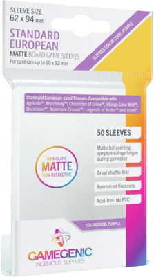 Protectores Gamegenic Standard European Matte 62x94 mm