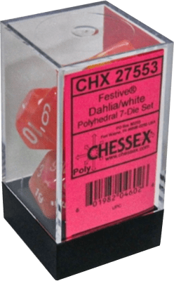 Chessex Die Rol Set Festive (Dahlia/White)1