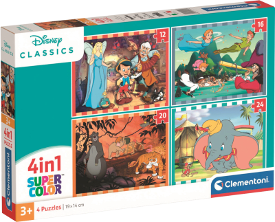 Puzzle Clementoni 4 in 1 Disney Classics (Classic Movies)