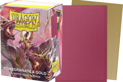 Protectores Dragon Shield Standard Dual Matte: Pomegranate & Gold