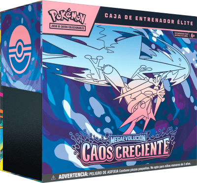 PREVENTA Caja de Entrenador de Elite Pokemon TCG: Megaevolucion - Caos Creciente1