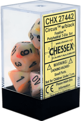 Chessex Die Rol Set Festive (Circus/Black)