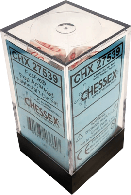Chessex Die Rol Set Festive (Pop Art/Red)