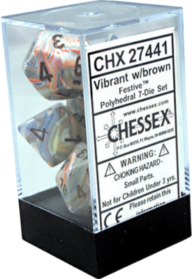 Chessex Die Rol Set Festive (Vibrant/Brown)