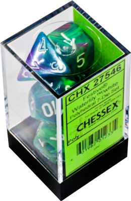 Chessex Die Rol Set Festive (Waterlily/White)1
