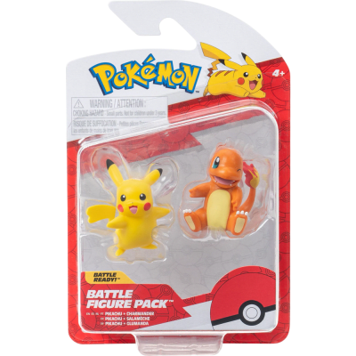 Figura Jazwarez Pokémon Battle Figure Pack: Pikachu + Charmander