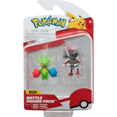 Figura Jazwarez Pokémon Battle Figure Pack: Roselia + Pawniard