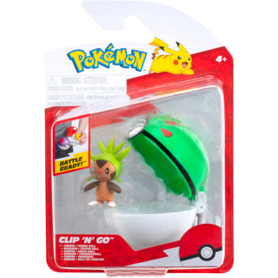 Figura Jazwarez Pokémon Clip 'n' Go: Chespin + Friend Ball1
