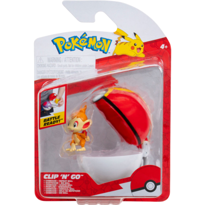Figura Jazwarez Pokémon Clip 'n' Go: Chimchar + Repeat Ball