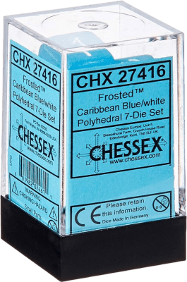 Chessex Die Rol Set Frosted (Caribbean Blue/White)1