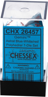 Chessex Die Rol Set Gemini (Astral-Blue/White-Red)