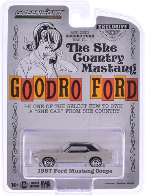 GreenLight Collectibles: 1:64 1967 Ford Mustang Coupe She Country Special Autumn Smoke1
