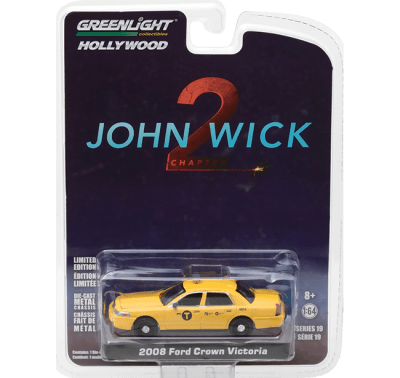 GreenLight Collectibles: 1:64 2008 Ford Crown Victoria Taxi John Wick 2 Hollywood Series 19