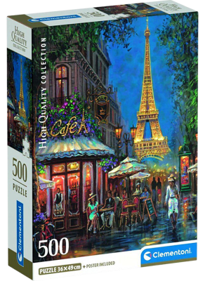 Puzzle 500 Piezas HQC Clementoni Night at the Eiffel Cafe1