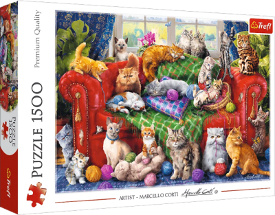 Puzzle Trefl 1500 Piezas (Kittens on the Sofa)1