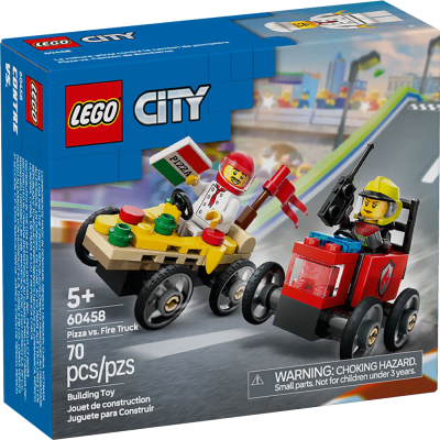 LEGO City: Pack de Autos de Carreras Pizza vs Camión de Bomberos1