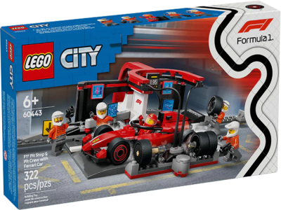 LEGO City:  Parada en Boxes de F1® y Equipo de Mecánicos con Auto Ferrari