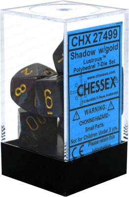 Chessex Die Rol Set Lustrous (Shadow/Gold)1