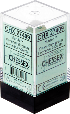 Chessex Die Rol Set Marble (Green/Dark Green)1