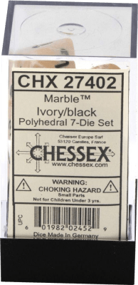 Chessex Die Rol Set Marble (Ivory/Black)1