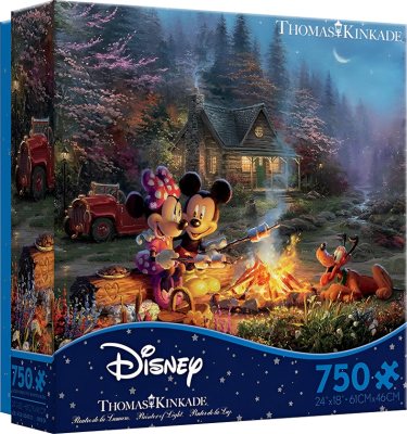Puzzle CEACO Thomas Kinkade Disney Dreams 750 Piezas: Fogata Encantadora de Mickey y Minnie