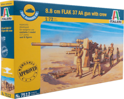 Model Kit Italeri: 8.8 cm FLAK 37 AA gun with crew