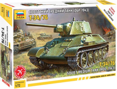 Model Kit Zvezda: 5001 T-34/76 Soviet Medium Tank (Mod. 1943)