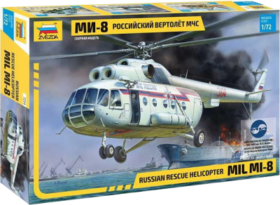 Model Kit Zvezda: 7254 Russian Rescue Helicopter MIL MI-8