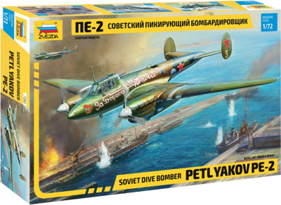 Model Kit Zvezda: 7283 Soviet Dive Bomber Petlyakov PE-2