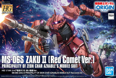 Model Kit Bandai Hobby HG: MS-06S Zaku II Principality Of Zeon Char Aznable Mobile Suit RedComet ver