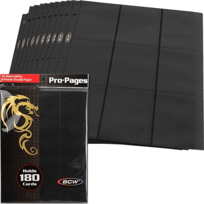 Paquete 10 Hojas Archivador BCW Side Loading Pro-Pages 18 Pocket