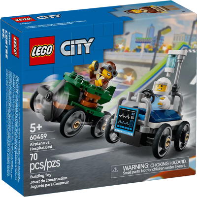 LEGO City: Pack de Autos de Carreras Avión vs Cama de Hospital1