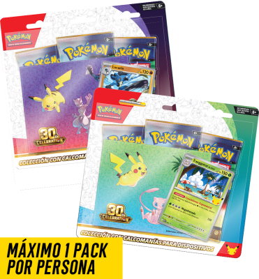 PREVENTA Pack 2 Coleccion con Calcomanias para Dispositivos Pokemon TCG: Celebracion 30 Aniversario1