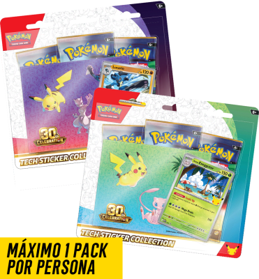 PREVENTA Pack 2 Tech Sticker Collection Pokemon TCG: 30th Celebration1
