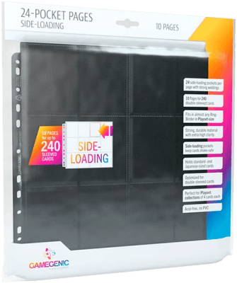 Paquete 10 Hojas Archivador Gamegenic Side Loading 24 Pocket