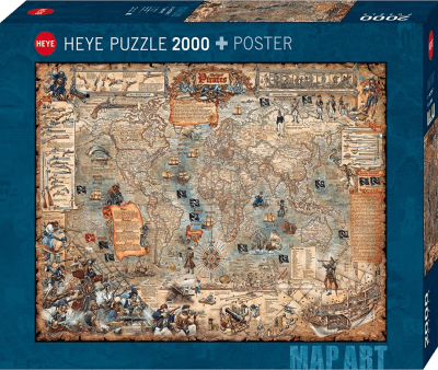 Puzzle 2000 Piezas Map Art Heye: Pirate World