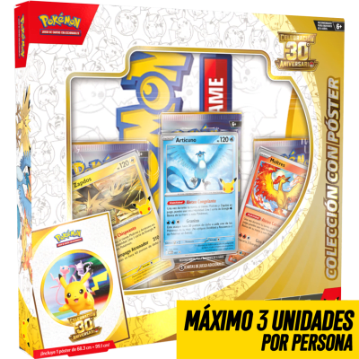 PREVENTA Coleccion con Poster Pokemon TCG: Celebracion 30 Aniversario1