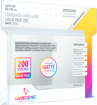 Protectores Gamegenic Value Pack Standard Matte 66x91 mm