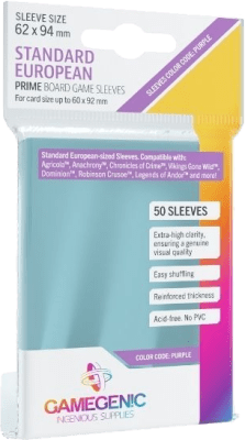 Protectores Gamegenic Standard European Prime 62x94 mm1