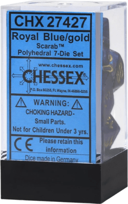 Chessex Die Rol Set Scarab (Royal Blue/Gold)1
