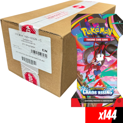 PREVENTA CASE Sleeved Booster Pokemon TCG: Mega Evolution - Chaos Rising1