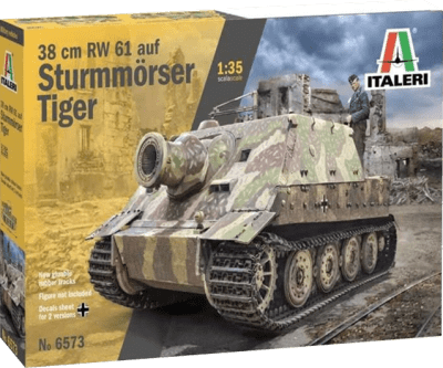 Model Kit Italeri: 38 cm RW 61 auf Sturmmöser Tiger1