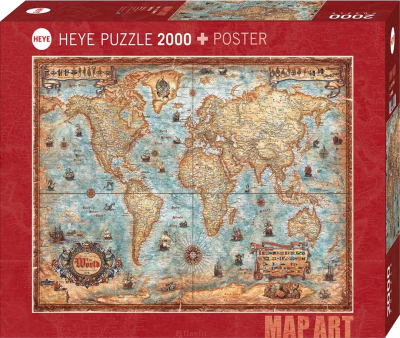 Puzzle 2000 Piezas Map Art Heye: The World