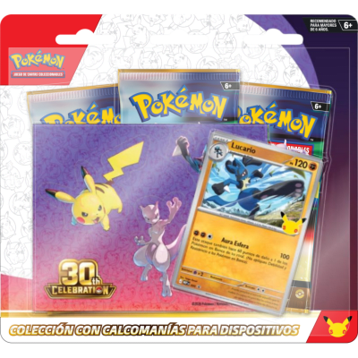 Colección con Calcomanias para Dispositivos Pokemon TCG: Celebracion 30 Aniversario (Lucario)1