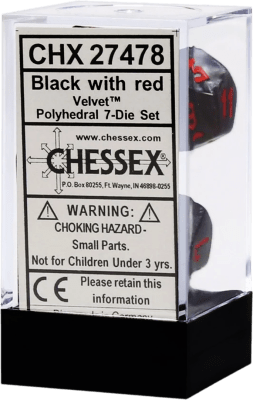 Chessex Die Rol Set Velvet (Black/Red)