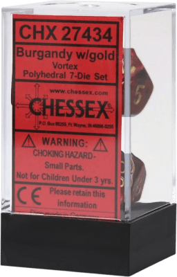 Chessex Die Rol Set Vortex (Burgundy/Gold)1